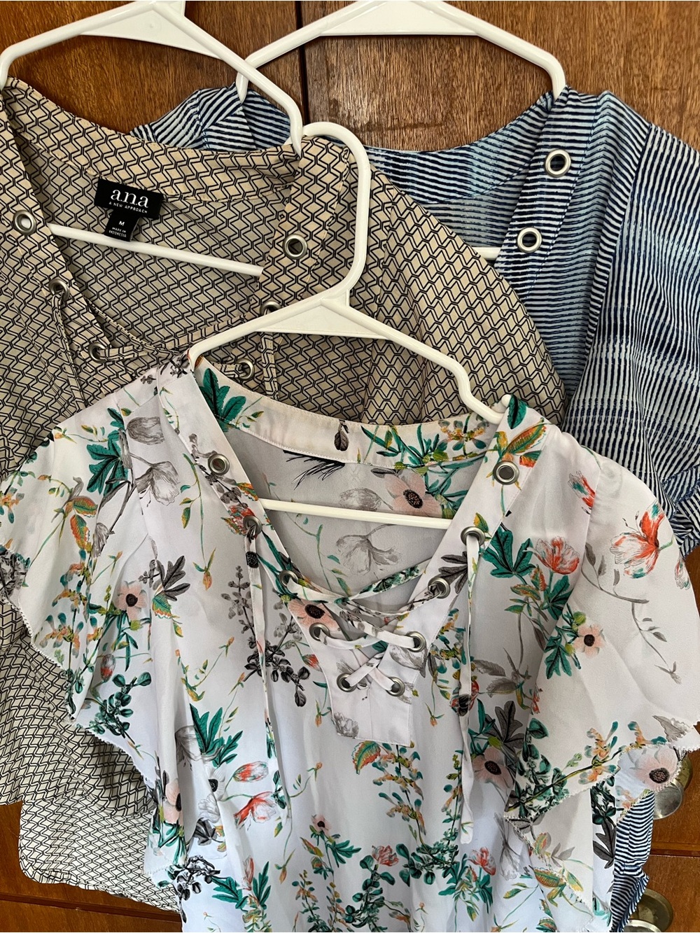 Bundle 3  Lace up Ruffle sleeve Blouses